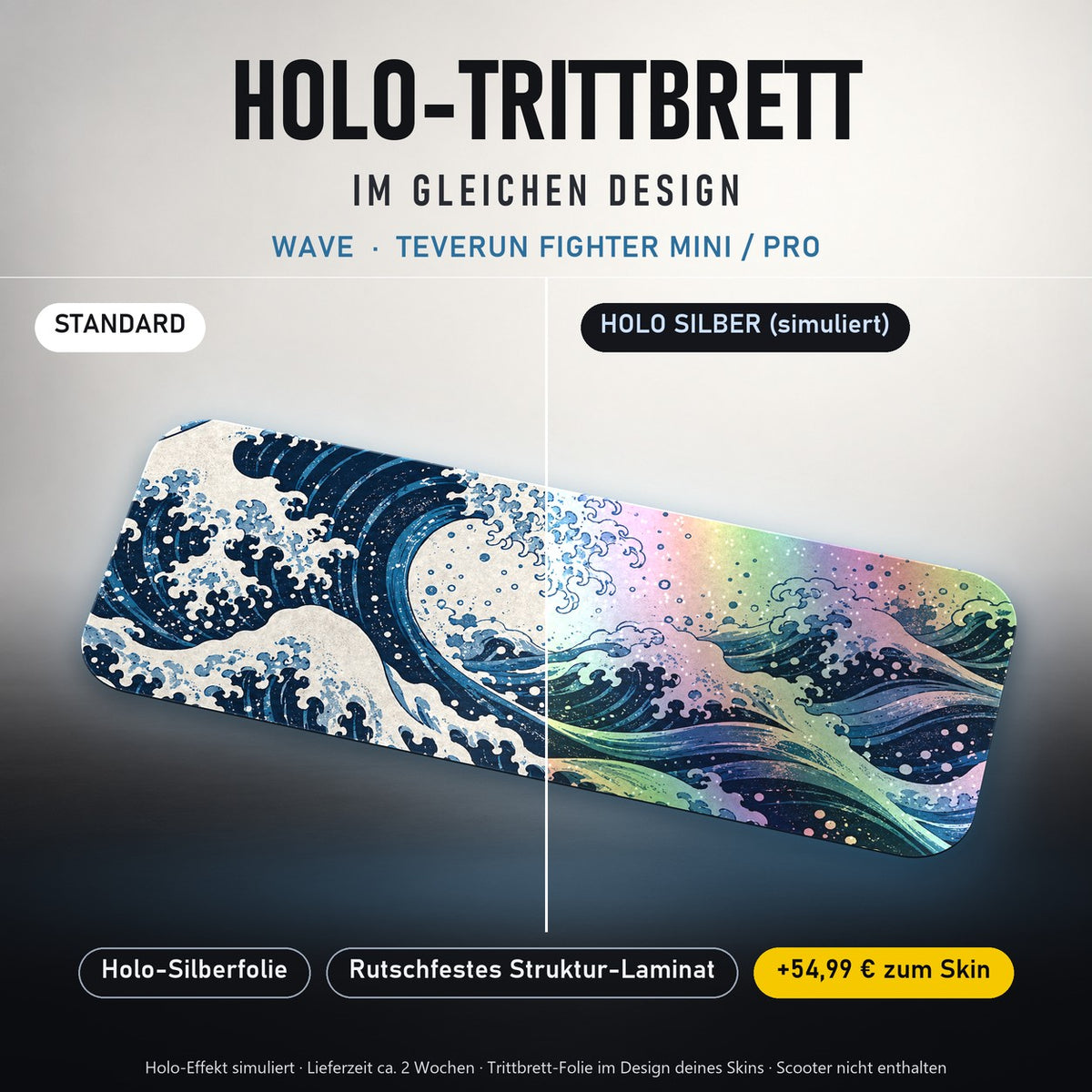 Holo-Trittbrett im gleichen Design – WAVE für TEVERUN FIGHTER MINI / PRO, Holo-Effekt simuliert (+54,99 €)