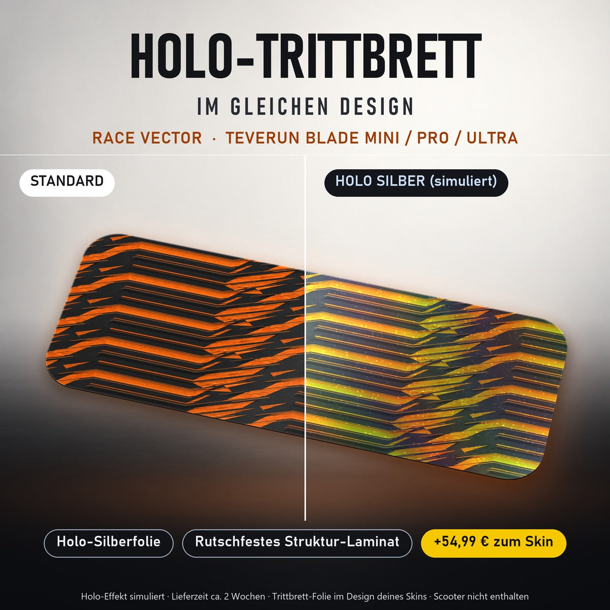 Holo-Trittbrett im gleichen Design – RACE VECTOR für TEVERUN BLADE MINI / PRO / ULTRA, Holo-Effekt simuliert (+54,99 €)