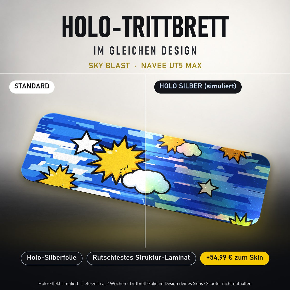 Holo-Trittbrett im gleichen Design – SKY BLAST für NAVEE UT5 MAX, Holo-Effekt simuliert (+54,99 €)