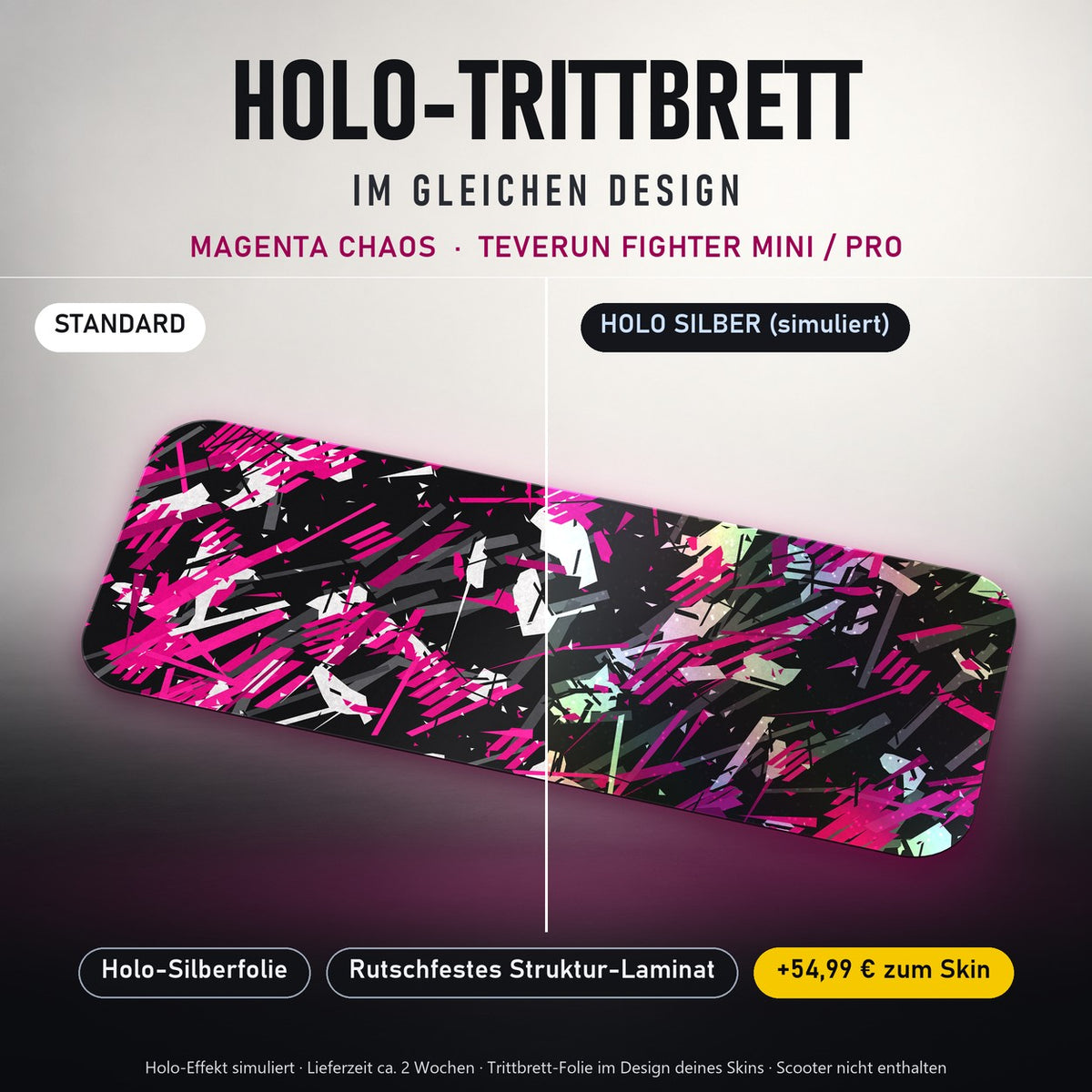 Holo-Trittbrett im gleichen Design – MAGENTA CHAOS für TEVERUN FIGHTER MINI / PRO, Holo-Effekt simuliert (+54,99 €)