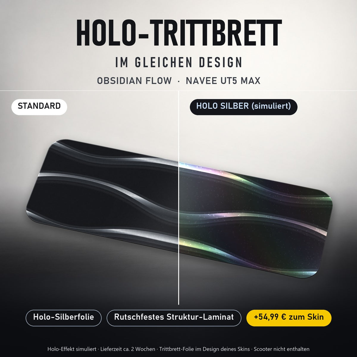 Holo-Trittbrett im gleichen Design – OBSIDIAN FLOW für NAVEE UT5 MAX, Holo-Effekt simuliert (+54,99 €)