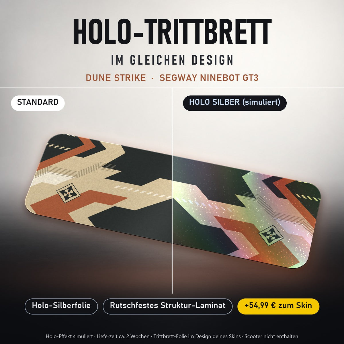 Holo-Trittbrett im gleichen Design – DUNE STRIKE für SEGWAY NINEBOT GT3, Holo-Effekt simuliert (+54,99 €)