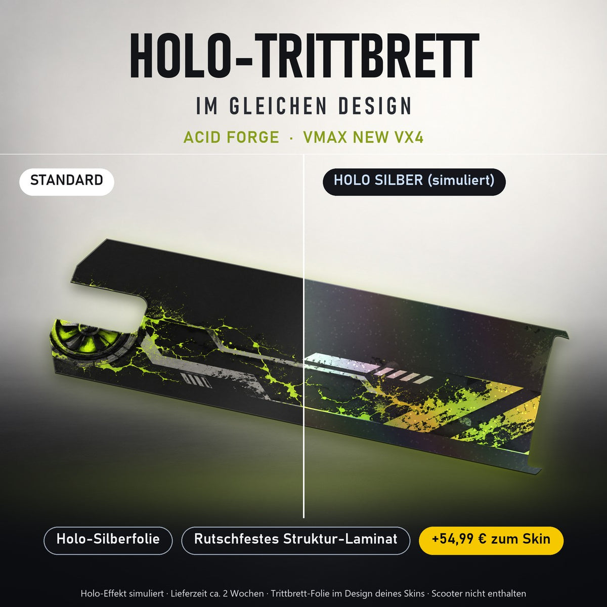 Holo-Trittbrett im gleichen Design – ACID FORGE für VMAX NEW VX4, Holo-Effekt simuliert (+54,99 €)