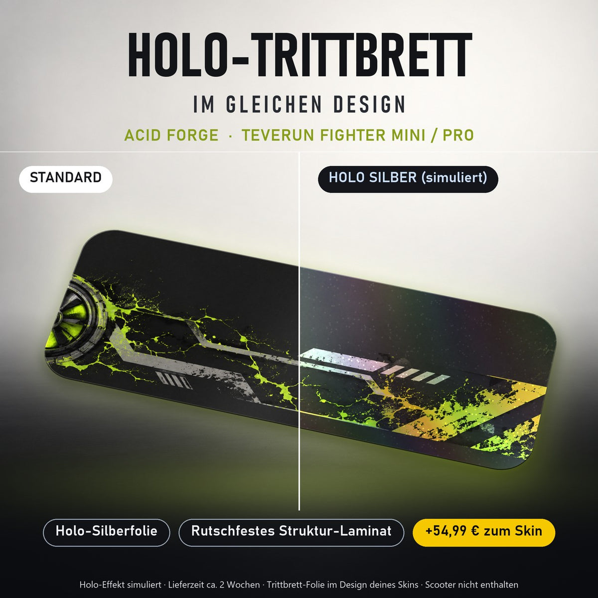 Holo-Trittbrett im gleichen Design – ACID FORGE für TEVERUN FIGHTER MINI / PRO, Holo-Effekt simuliert (+54,99 €)