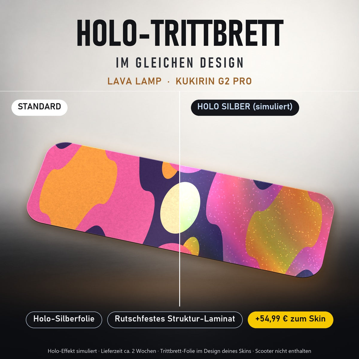 Holo-Trittbrett im gleichen Design – LAVA LAMP für KUKIRIN G2 PRO, Holo-Effekt simuliert (+54,99 €)