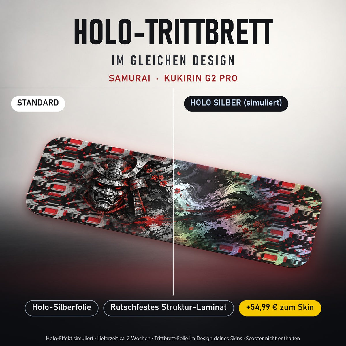 Holo-Trittbrett im gleichen Design – SAMURAI für KUKIRIN G2 PRO, Holo-Effekt simuliert (+54,99 €)