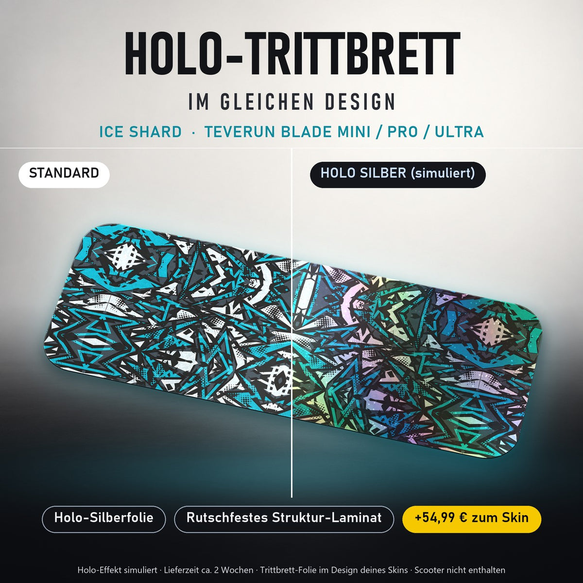 Holo-Trittbrett im gleichen Design – ICE SHARD für TEVERUN BLADE MINI / PRO / ULTRA, Holo-Effekt simuliert (+54,99 €)