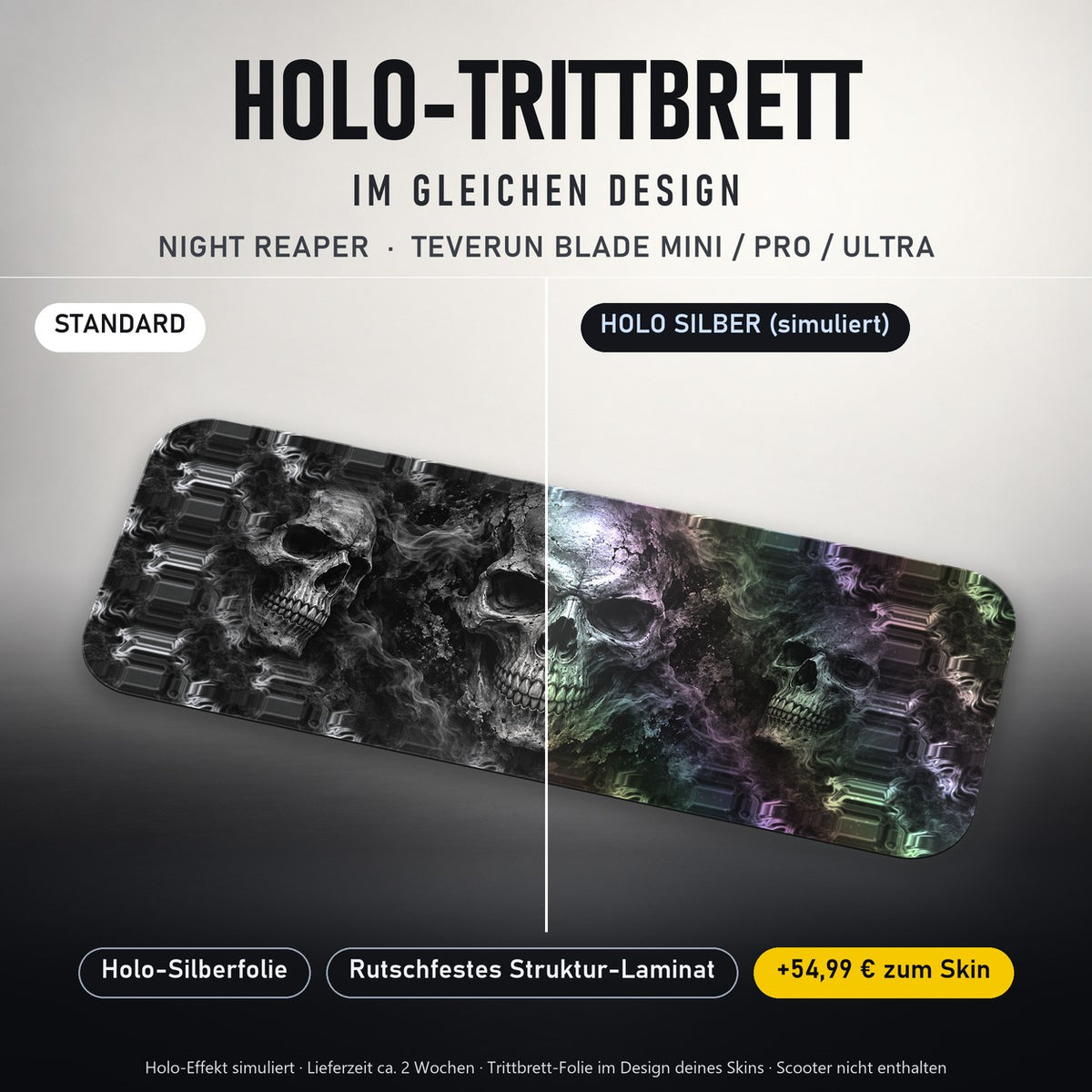 Holo-Trittbrett im gleichen Design – NIGHT REAPER für TEVERUN BLADE MINI / PRO / ULTRA, Holo-Effekt simuliert (+54,99 €)