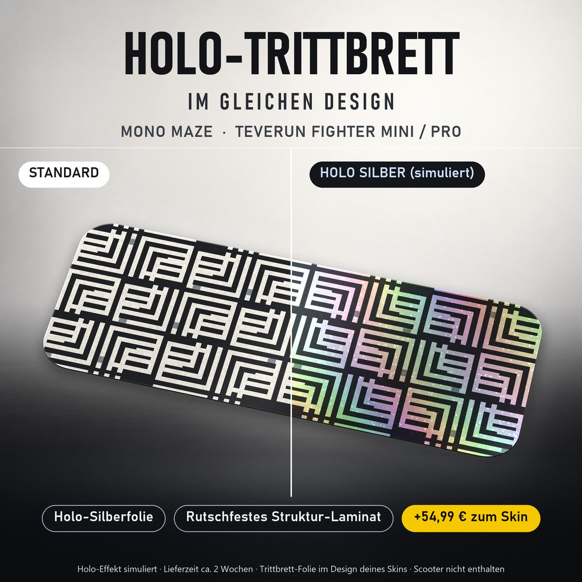 Holo-Trittbrett im gleichen Design – MONO MAZE für TEVERUN FIGHTER MINI / PRO, Holo-Effekt simuliert (+54,99 €)