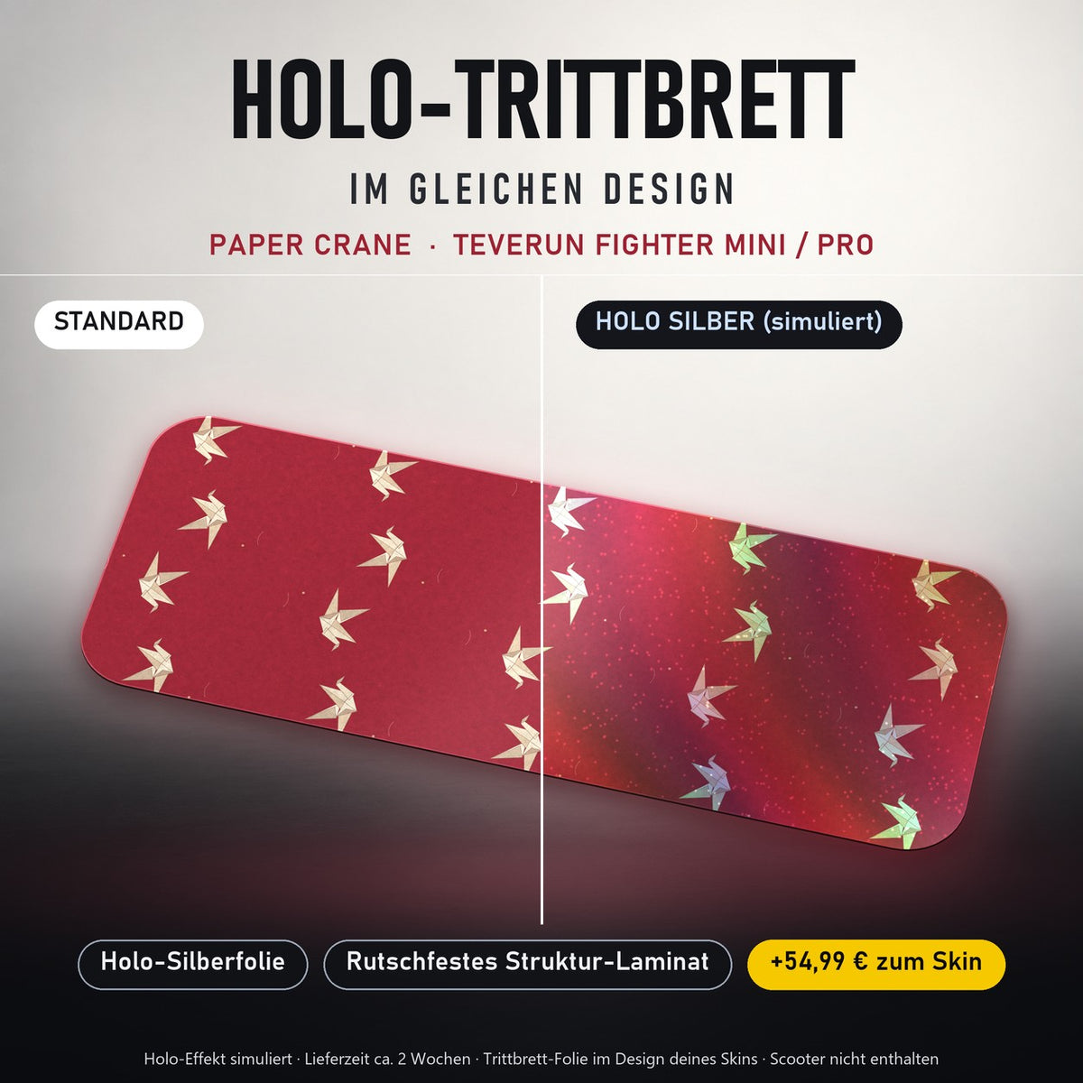 Holo-Trittbrett im gleichen Design – PAPER CRANE für TEVERUN FIGHTER MINI / PRO, Holo-Effekt simuliert (+54,99 €)