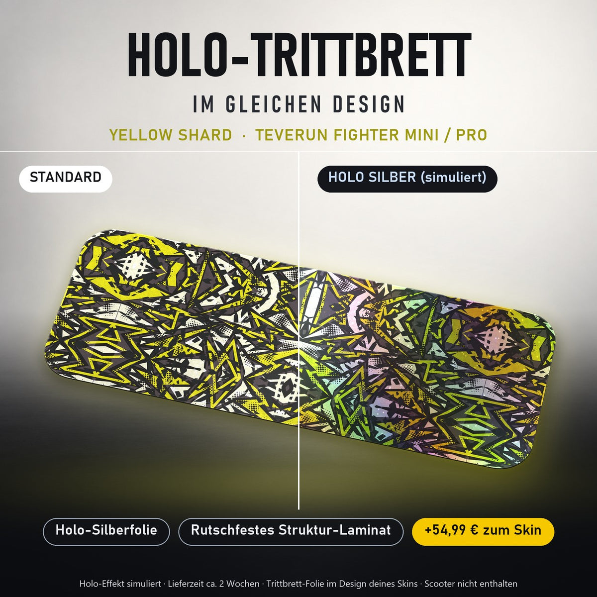 Holo-Trittbrett im gleichen Design – YELLOW SHARD für TEVERUN FIGHTER MINI / PRO, Holo-Effekt simuliert (+54,99 €)