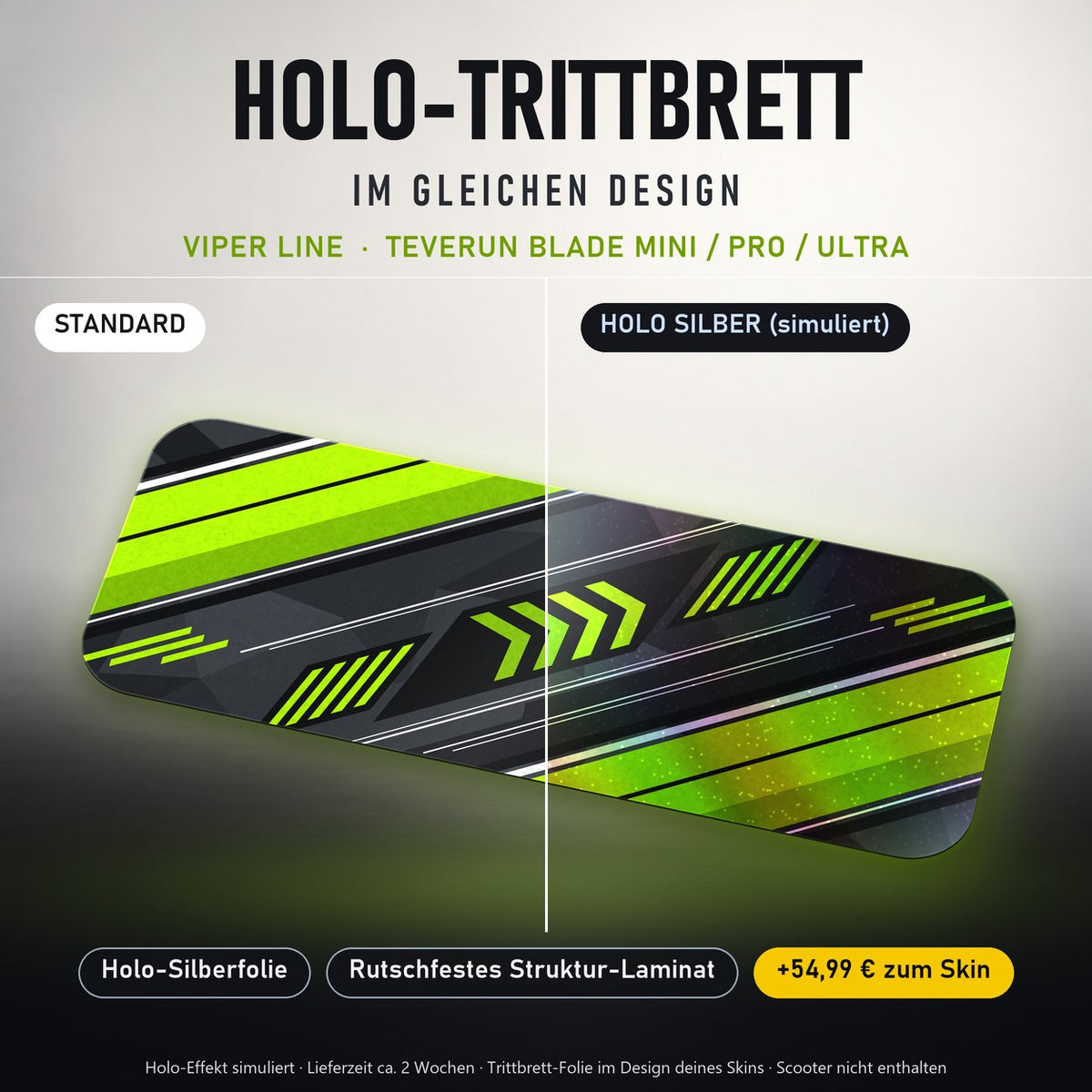 Holo-Trittbrett im gleichen Design – VIPER LINE für TEVERUN BLADE MINI / PRO / ULTRA, Holo-Effekt simuliert (+54,99 €)