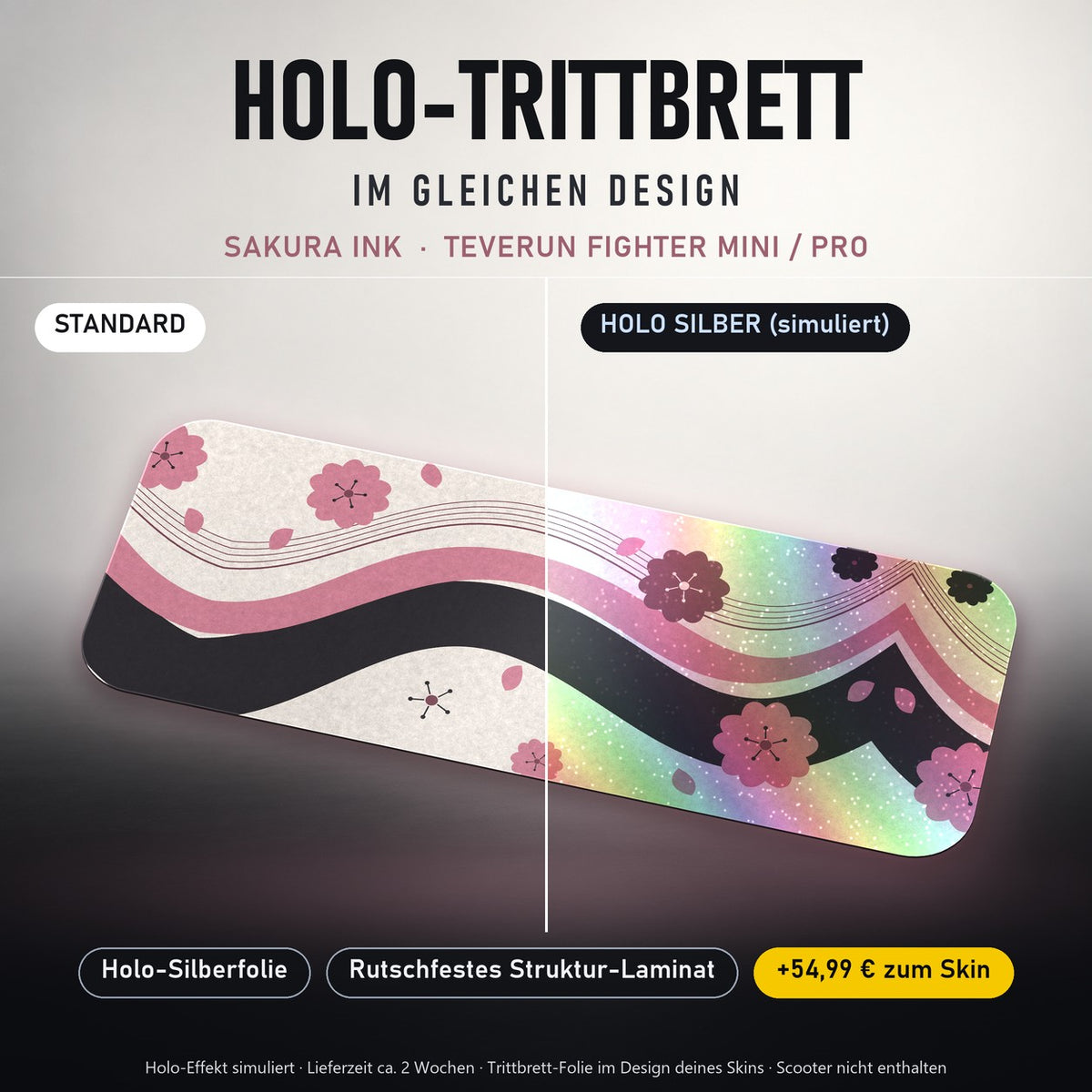 Holo-Trittbrett im gleichen Design – SAKURA INK für TEVERUN FIGHTER MINI / PRO, Holo-Effekt simuliert (+54,99 €)