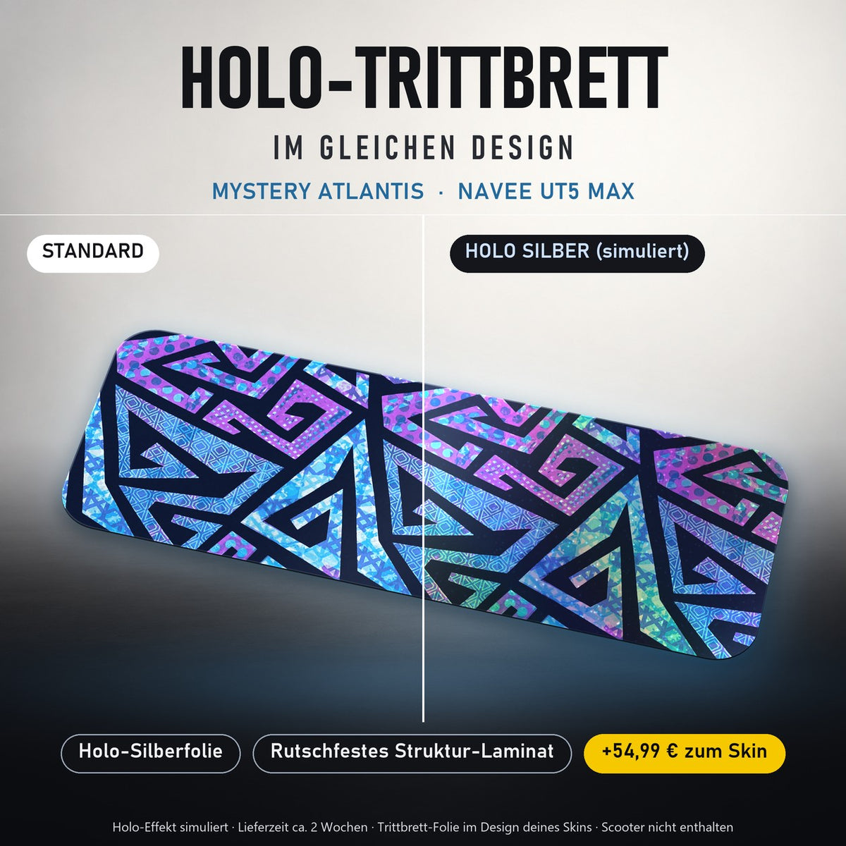 Holo-Trittbrett im gleichen Design – MYSTERY ATLANTIS für NAVEE UT5 MAX, Holo-Effekt simuliert (+54,99 €)