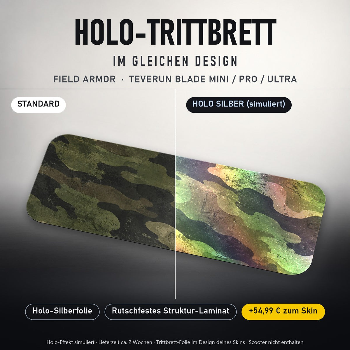 Holo-Trittbrett im gleichen Design – FIELD ARMOR für TEVERUN BLADE MINI / PRO / ULTRA, Holo-Effekt simuliert (+54,99 €)