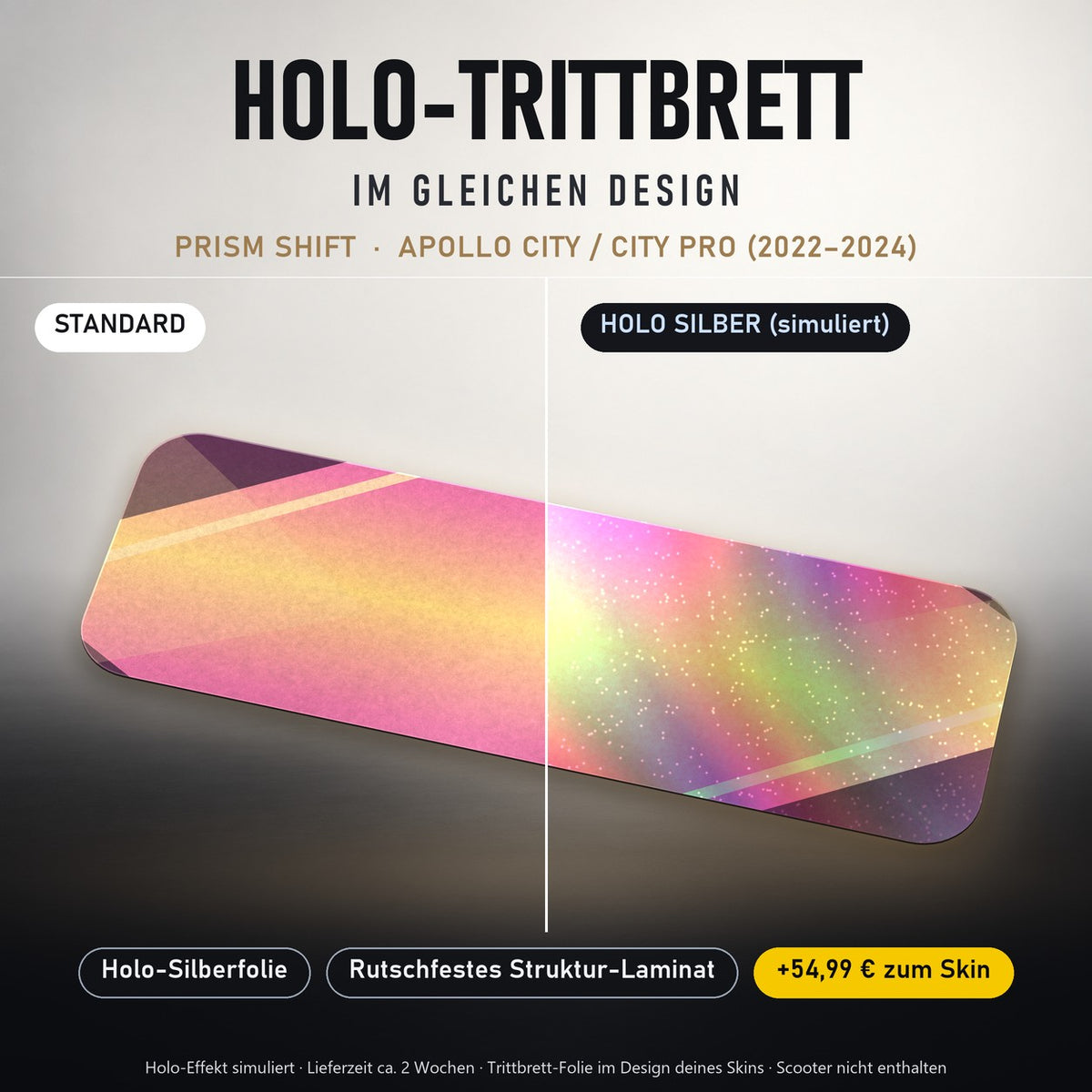 Holo-Trittbrett im gleichen Design – PRISM SHIFT für APOLLO CITY / CITY PRO (2022–2024), Holo-Effekt simuliert (+54,99 €)
