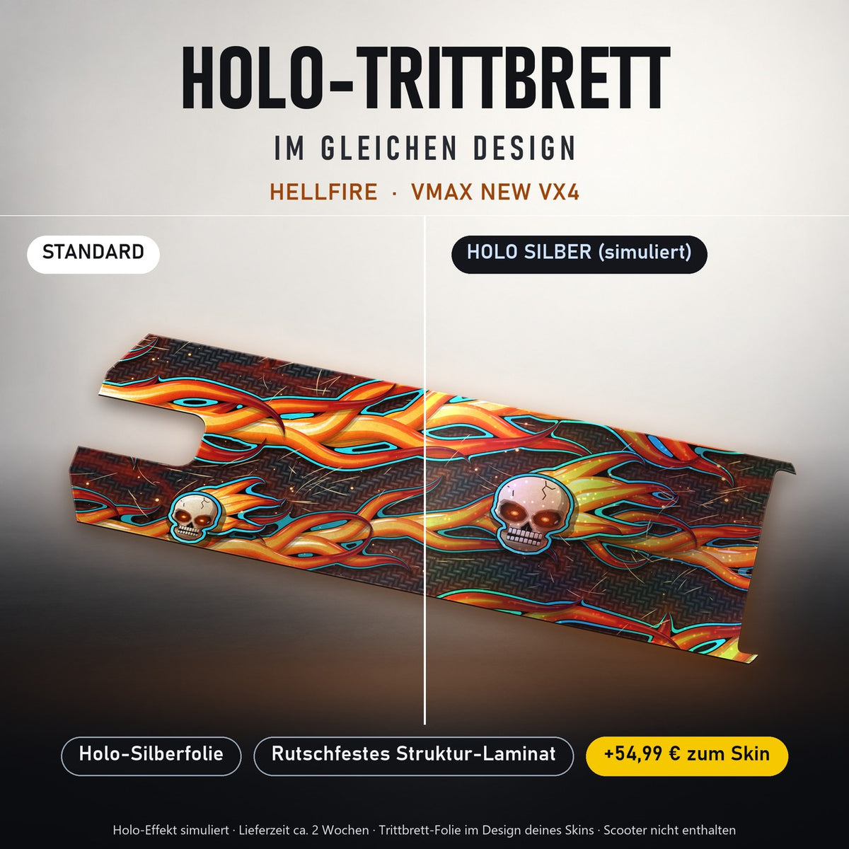 Holo-Trittbrett im gleichen Design – HELLFIRE für VMAX NEW VX4, Holo-Effekt simuliert (+54,99 €)