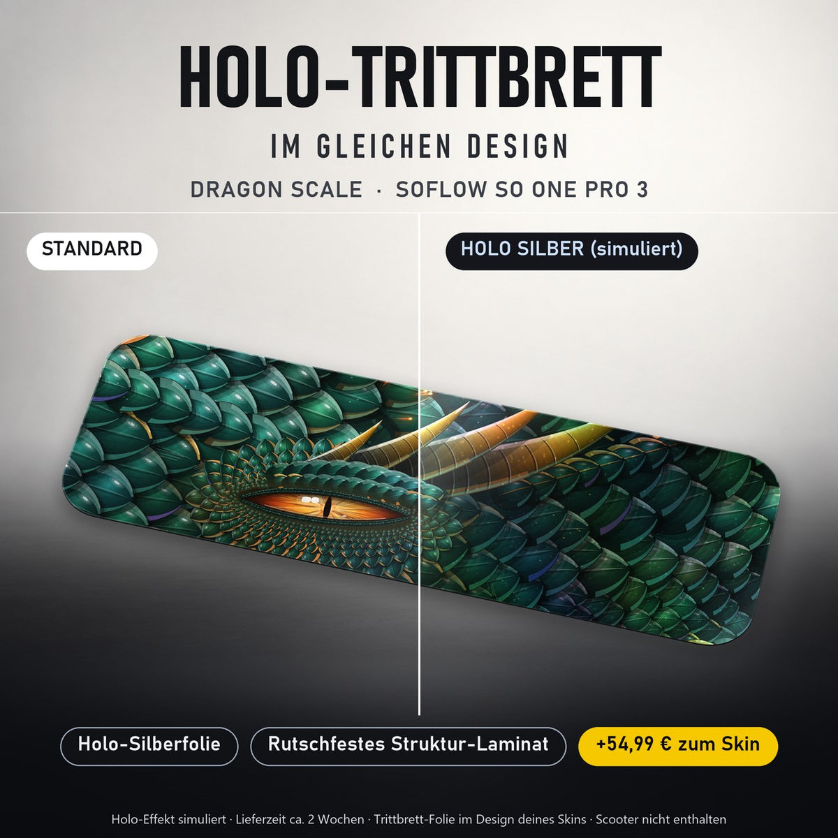 Holo-Trittbrett im gleichen Design – DRAGON SCALE für SOFLOW SO ONE PRO 3, Holo-Effekt simuliert (+54,99 €)