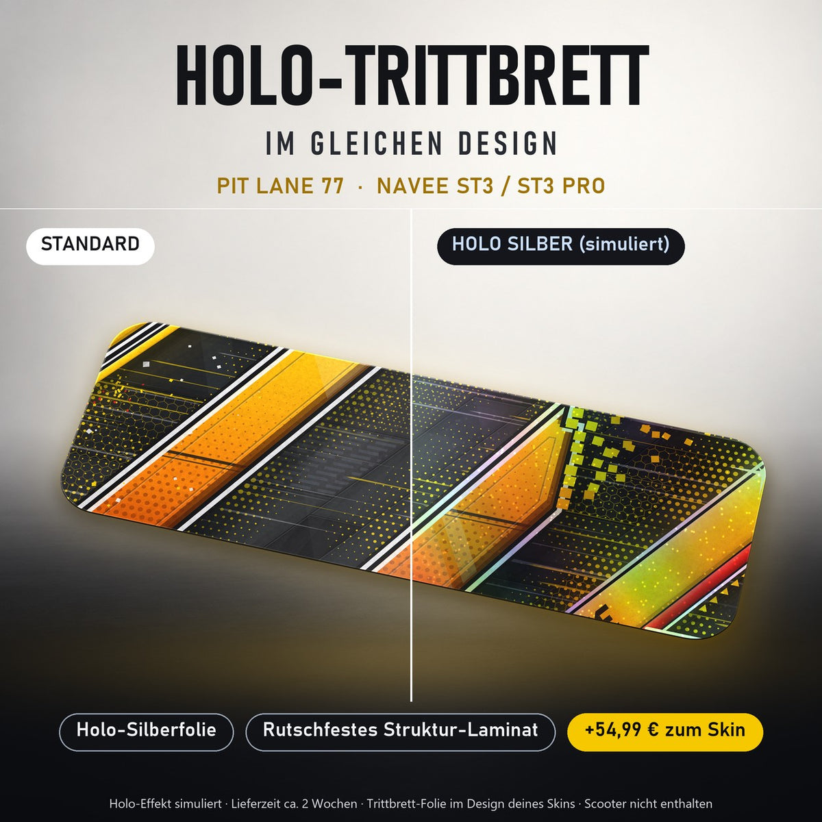 Holo-Trittbrett im gleichen Design – PIT LANE 77 für NAVEE ST3 / ST3 PRO, Holo-Effekt simuliert (+54,99 €)