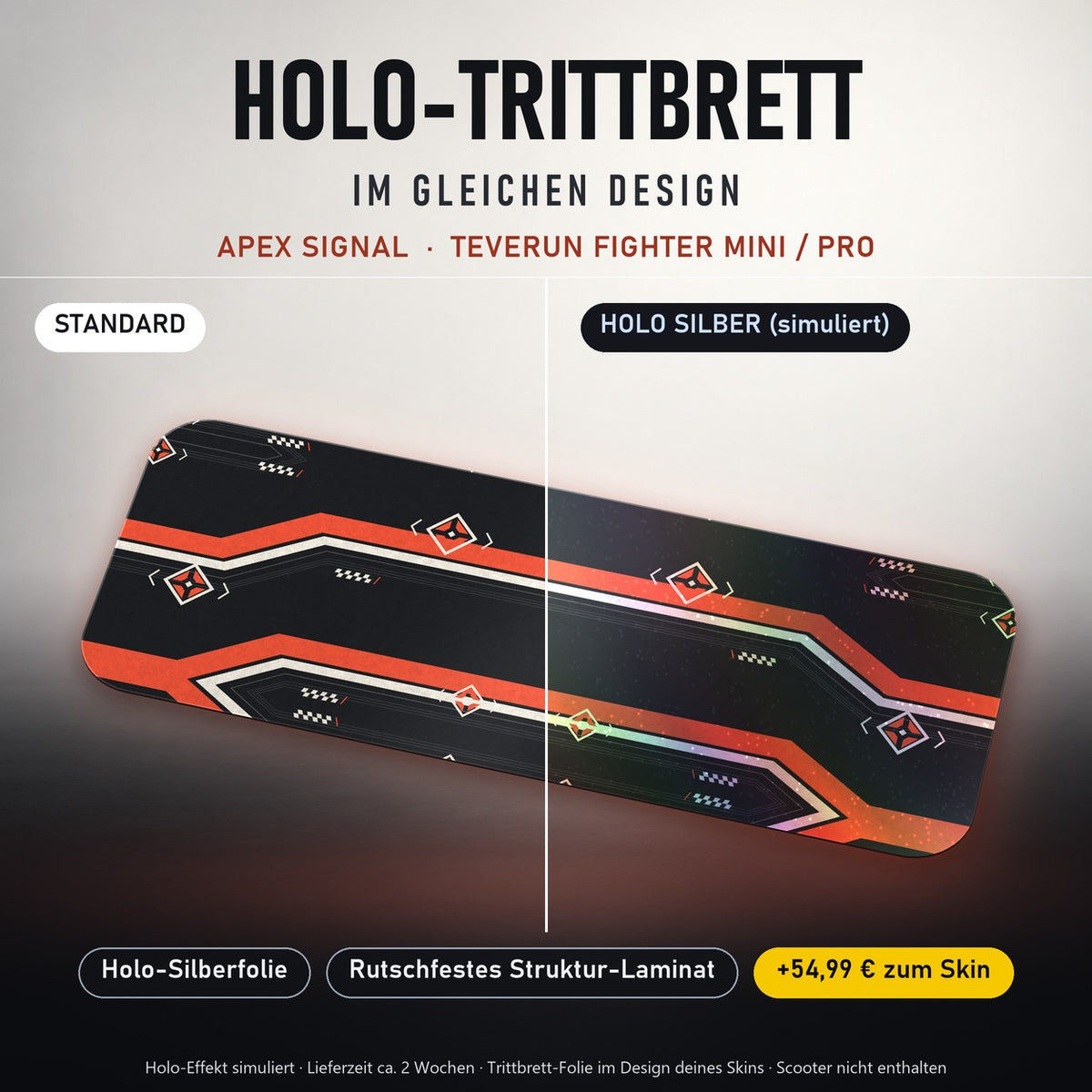 Holo-Trittbrett im gleichen Design – APEX SIGNAL für TEVERUN FIGHTER MINI / PRO, Holo-Effekt simuliert (+54,99 €)