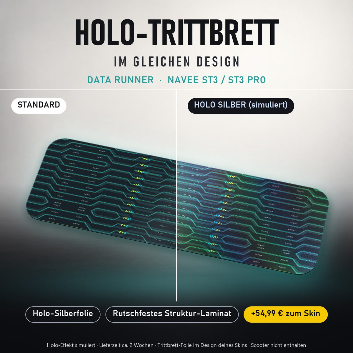 Holo-Trittbrett im gleichen Design – DATA RUNNER für NAVEE ST3 / ST3 PRO, Holo-Effekt simuliert (+54,99 €)