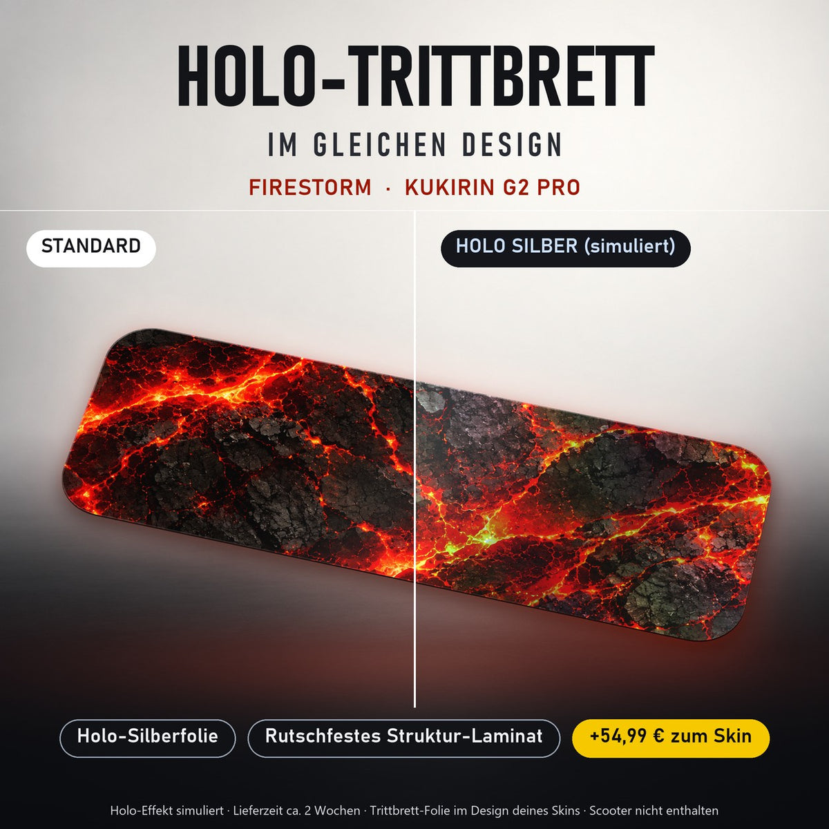 Holo-Trittbrett im gleichen Design – FIRESTORM für KUKIRIN G2 PRO, Holo-Effekt simuliert (+54,99 €)