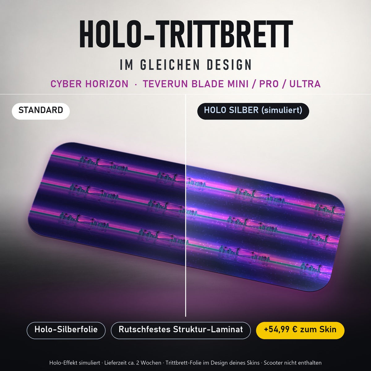 Holo-Trittbrett im gleichen Design – CYBER HORIZON für TEVERUN BLADE MINI / PRO / ULTRA, Holo-Effekt simuliert (+54,99 €)