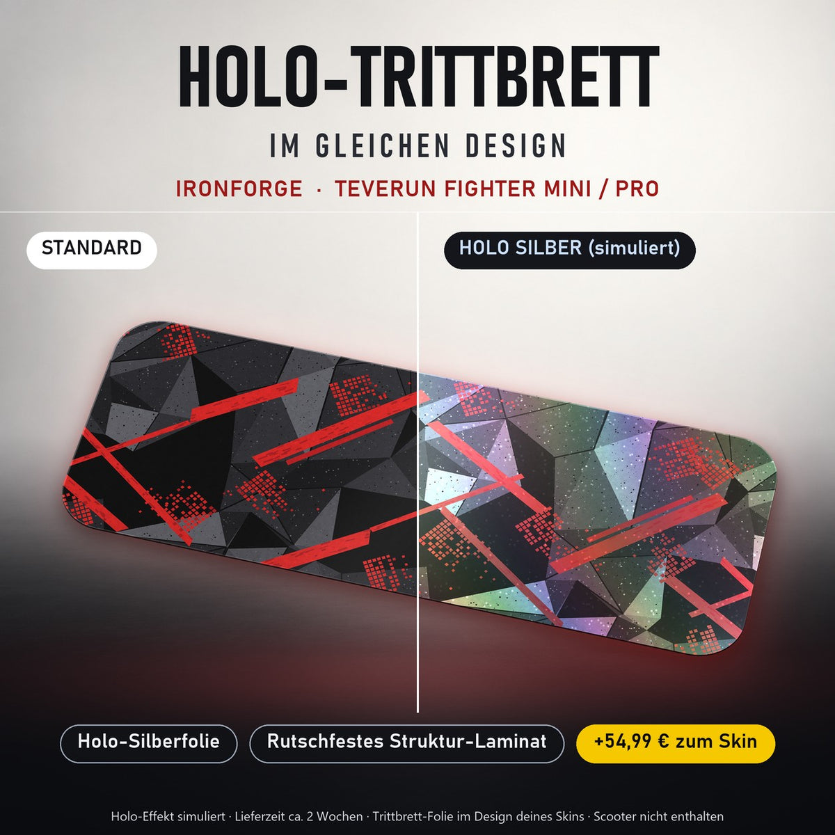 Holo-Trittbrett im gleichen Design – IRONFORGE für TEVERUN FIGHTER MINI / PRO, Holo-Effekt simuliert (+54,99 €)