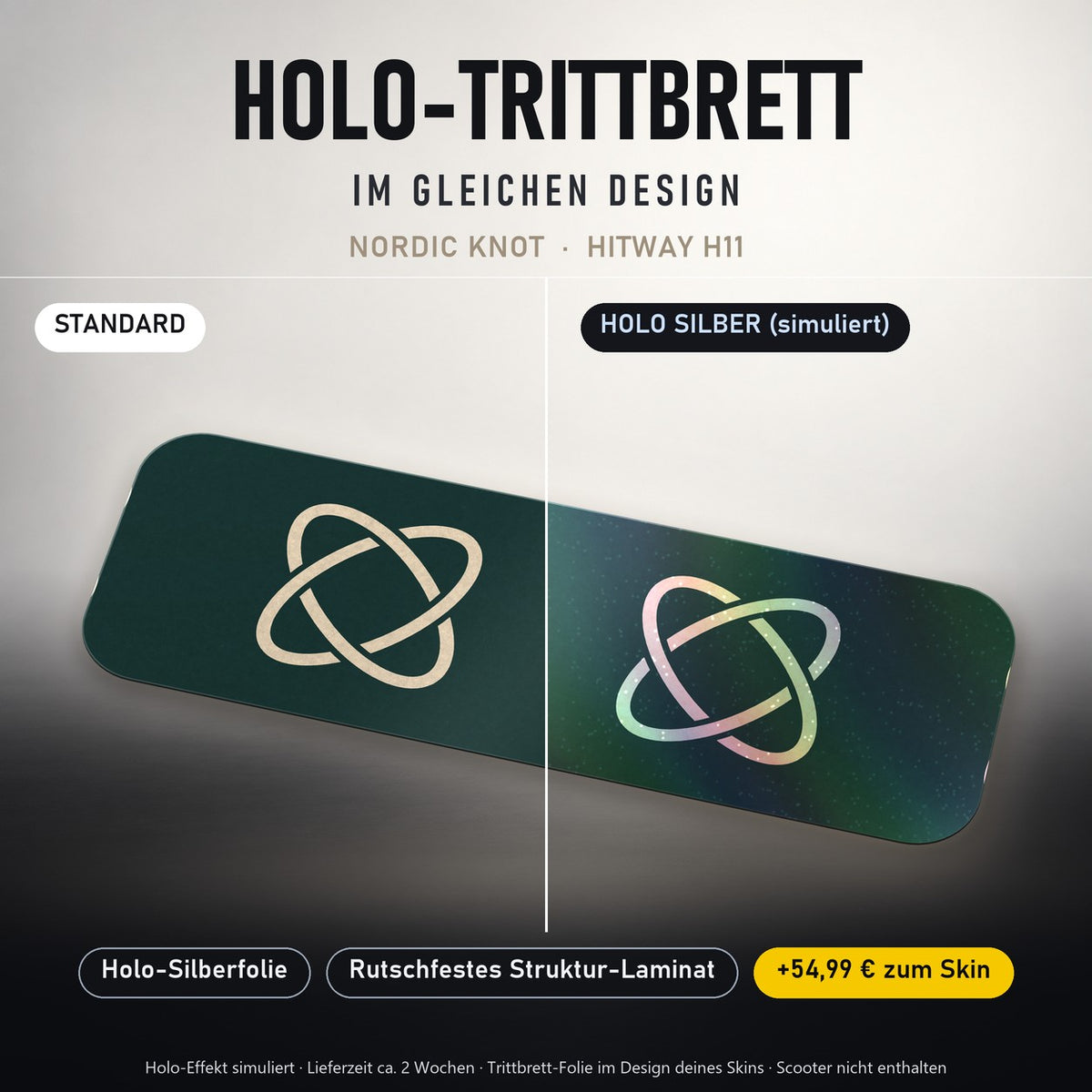 Holo-Trittbrett im gleichen Design – NORDIC KNOT für HITWAY H11, Holo-Effekt simuliert (+54,99 €)