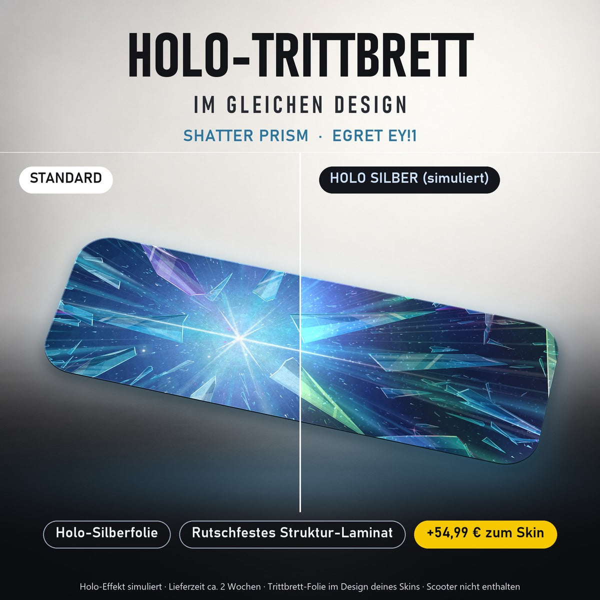 Holo-Trittbrett im gleichen Design – SHATTER PRISM für EGRET EY!1, Holo-Effekt simuliert (+54,99 €)