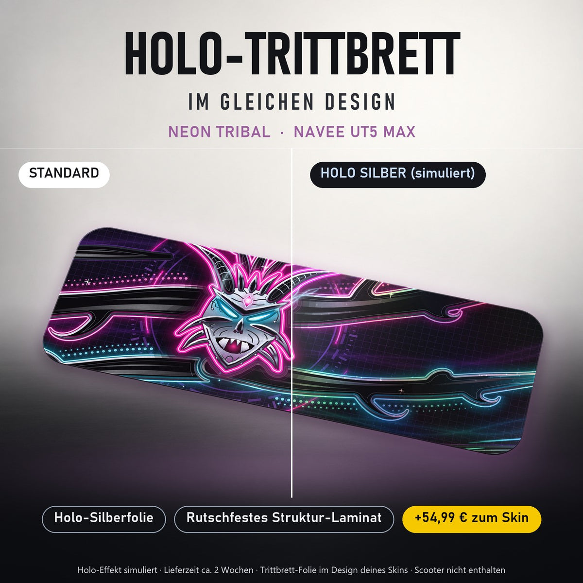 Holo-Trittbrett im gleichen Design – NEON TRIBAL für NAVEE UT5 MAX, Holo-Effekt simuliert (+54,99 €)