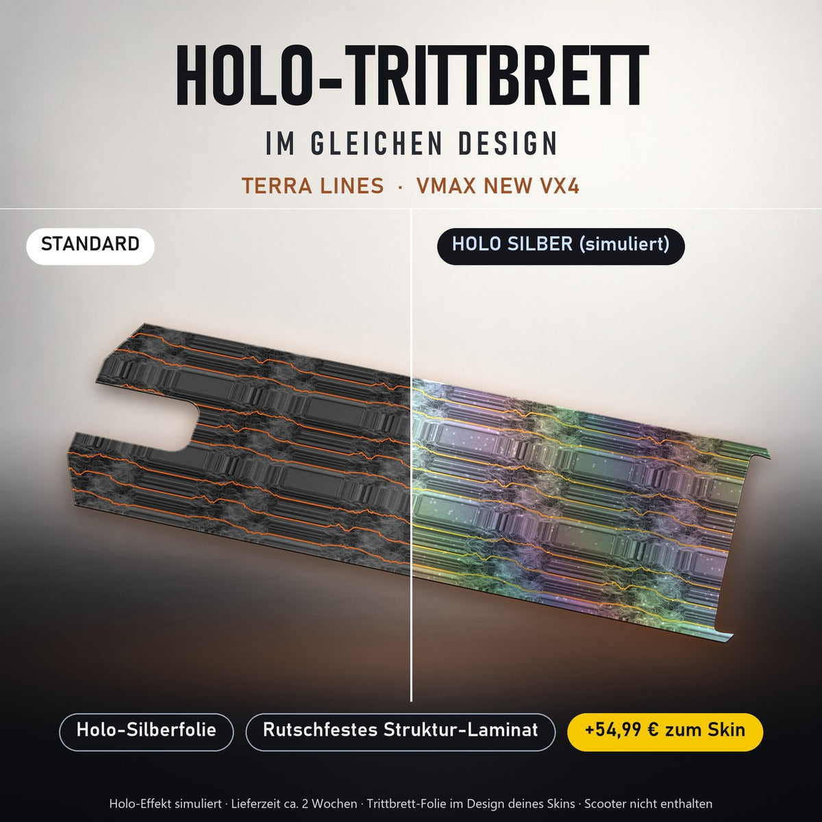 Holo-Trittbrett im gleichen Design – TERRA LINES für VMAX NEW VX4, Holo-Effekt simuliert (+54,99 €)