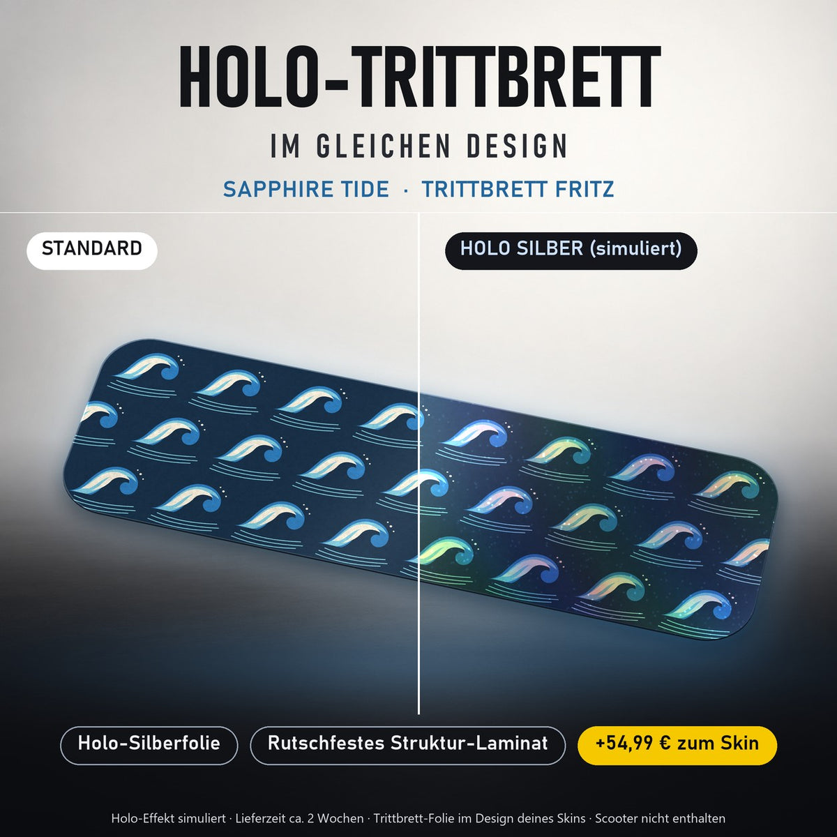 Holo-Trittbrett im gleichen Design – SAPPHIRE TIDE für TRITTBRETT FRITZ, Holo-Effekt simuliert (+54,99 €)