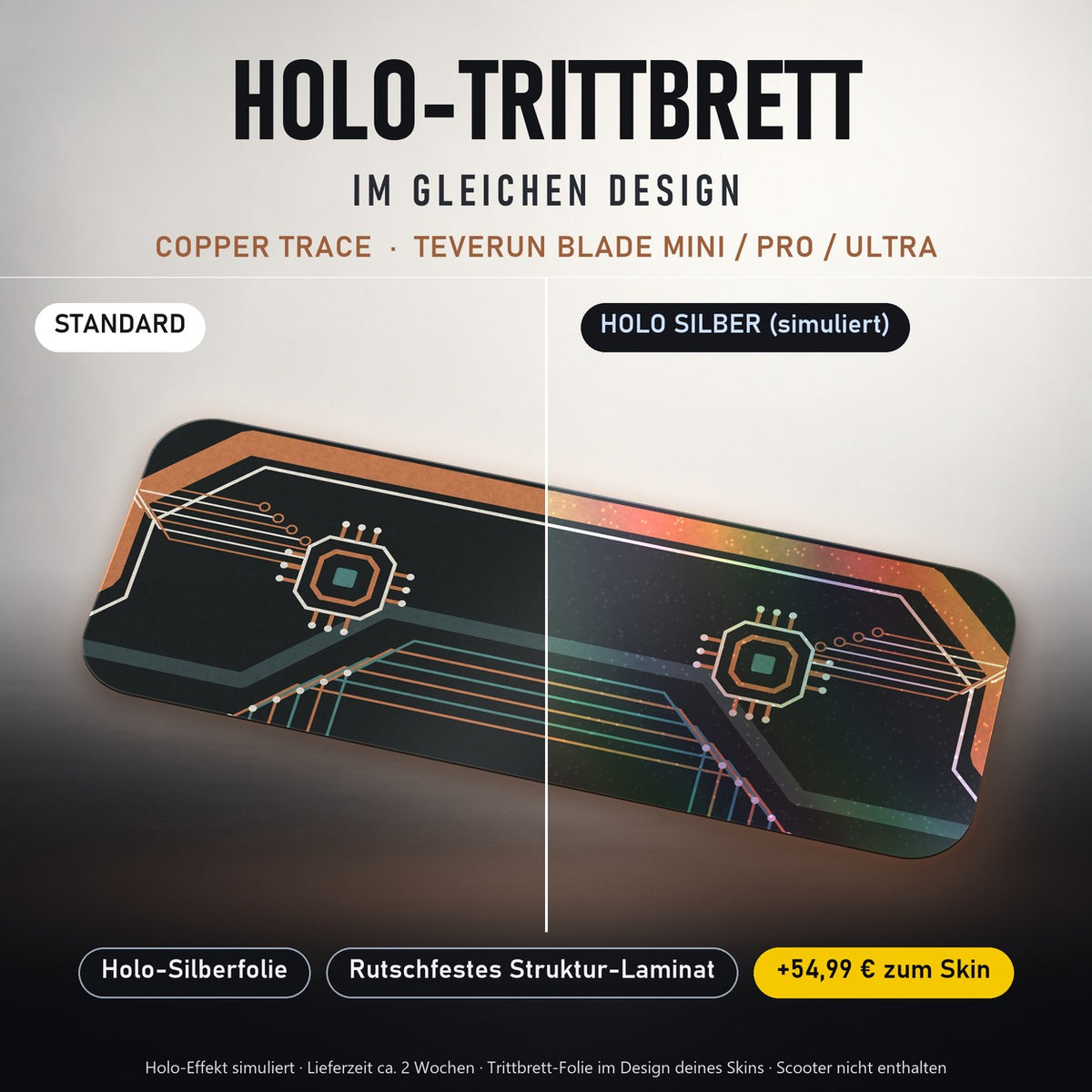 Holo-Trittbrett im gleichen Design – COPPER TRACE für TEVERUN BLADE MINI / PRO / ULTRA, Holo-Effekt simuliert (+54,99 €)