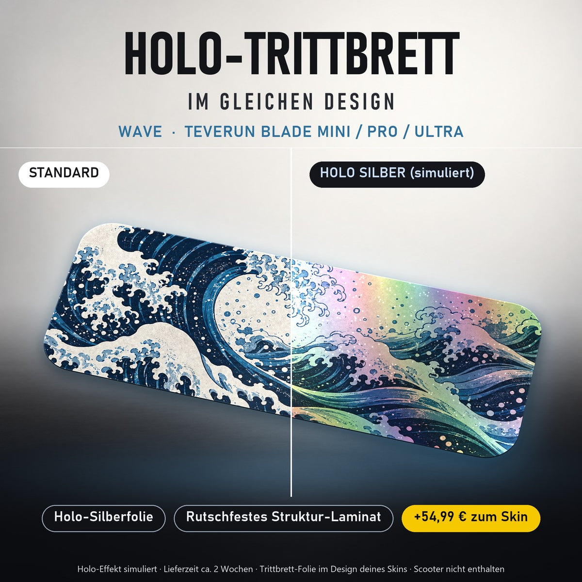 Holo-Trittbrett im gleichen Design – WAVE für TEVERUN BLADE MINI / PRO / ULTRA, Holo-Effekt simuliert (+54,99 €)