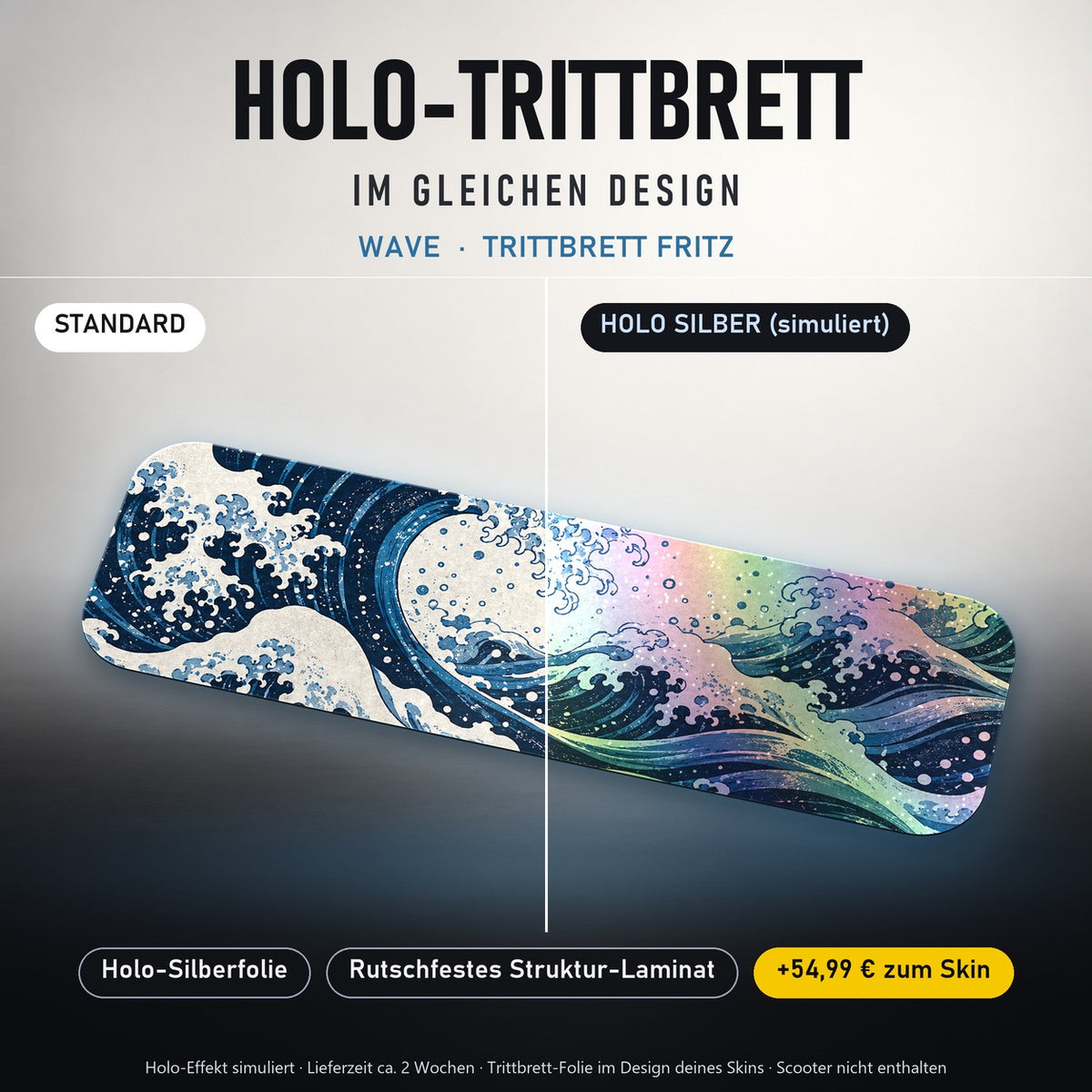 Holo-Trittbrett im gleichen Design – WAVE für TRITTBRETT FRITZ, Holo-Effekt simuliert (+54,99 €)