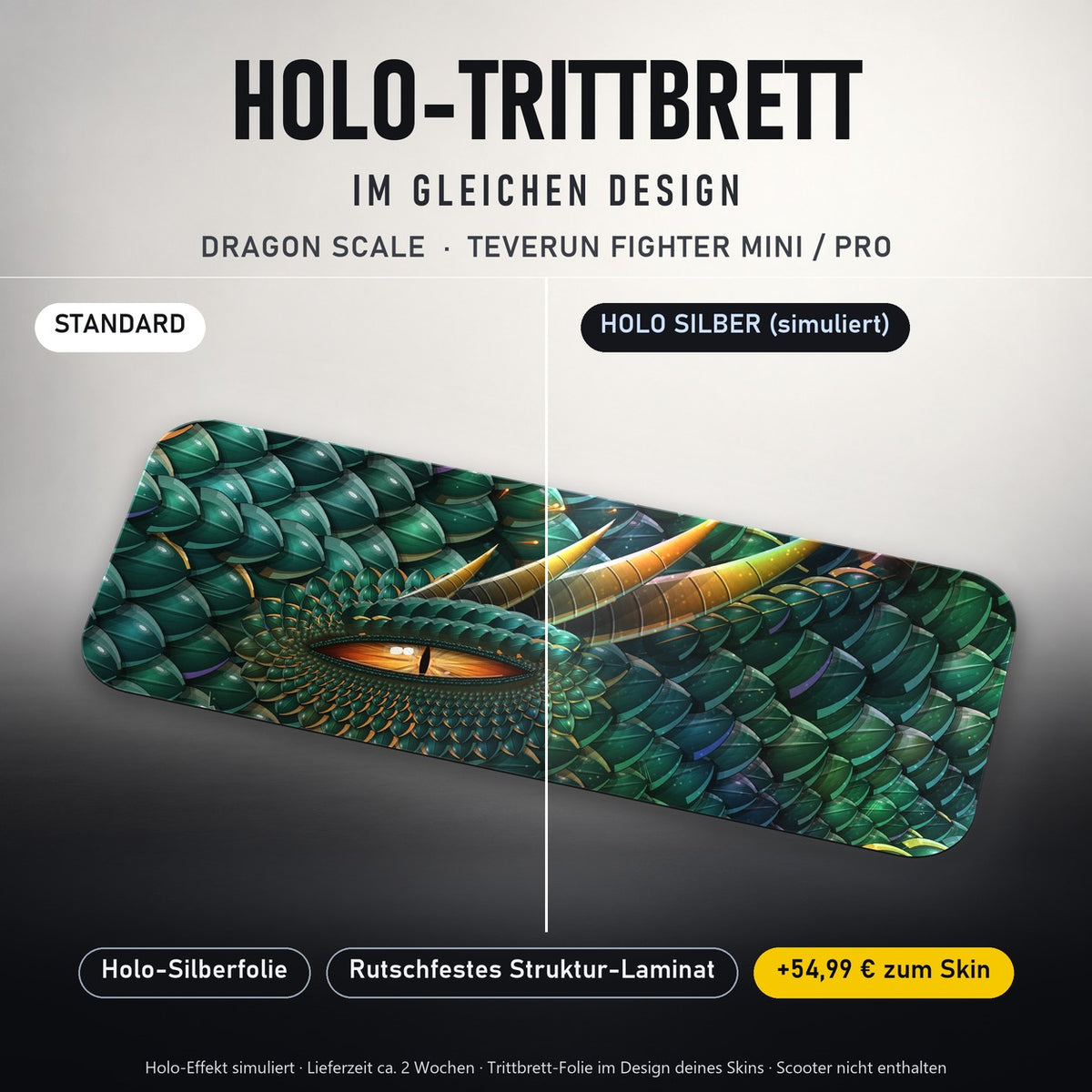 Holo-Trittbrett im gleichen Design – DRAGON SCALE für TEVERUN FIGHTER MINI / PRO, Holo-Effekt simuliert (+54,99 €)