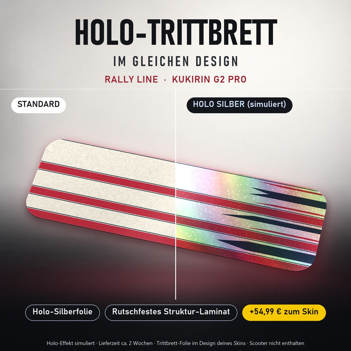Holo-Trittbrett im gleichen Design – RALLY LINE für KUKIRIN G2 PRO, Holo-Effekt simuliert (+54,99 €)