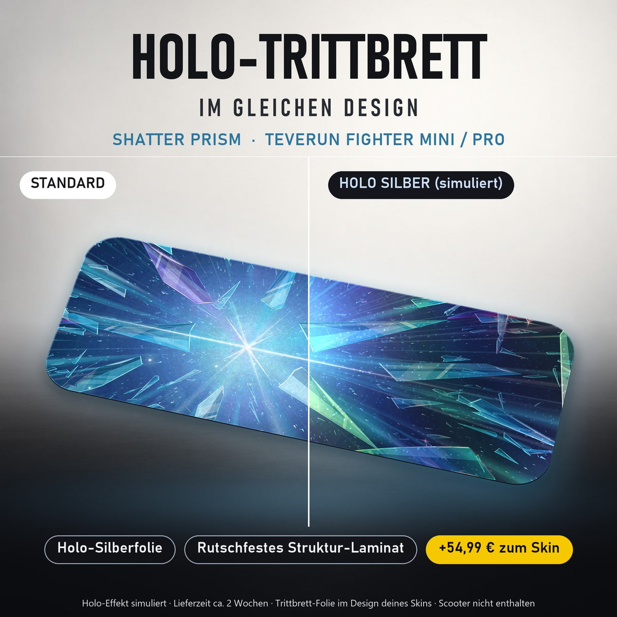 Holo-Trittbrett im gleichen Design – SHATTER PRISM für TEVERUN FIGHTER MINI / PRO, Holo-Effekt simuliert (+54,99 €)