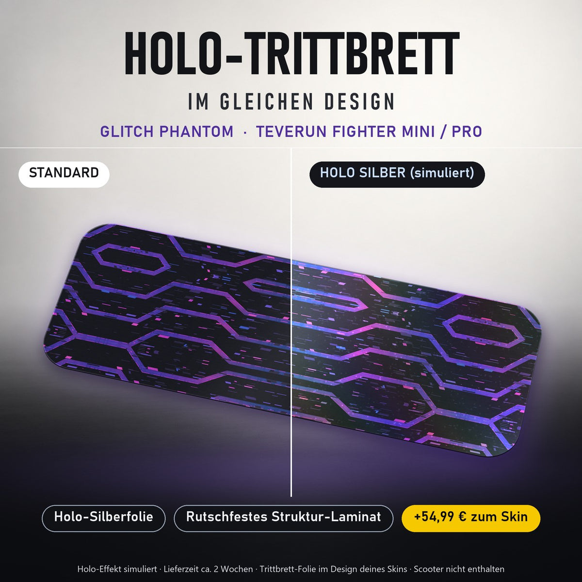 Holo-Trittbrett im gleichen Design – GLITCH PHANTOM für TEVERUN FIGHTER MINI / PRO, Holo-Effekt simuliert (+54,99 €)