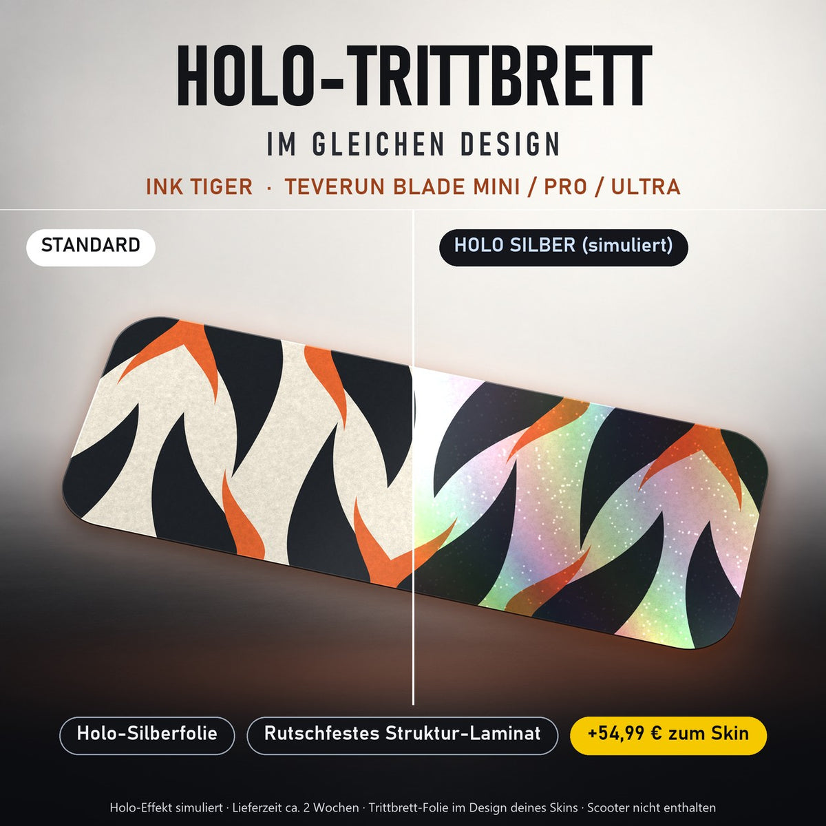 Holo-Trittbrett im gleichen Design – INK TIGER für TEVERUN BLADE MINI / PRO / ULTRA, Holo-Effekt simuliert (+54,99 €)
