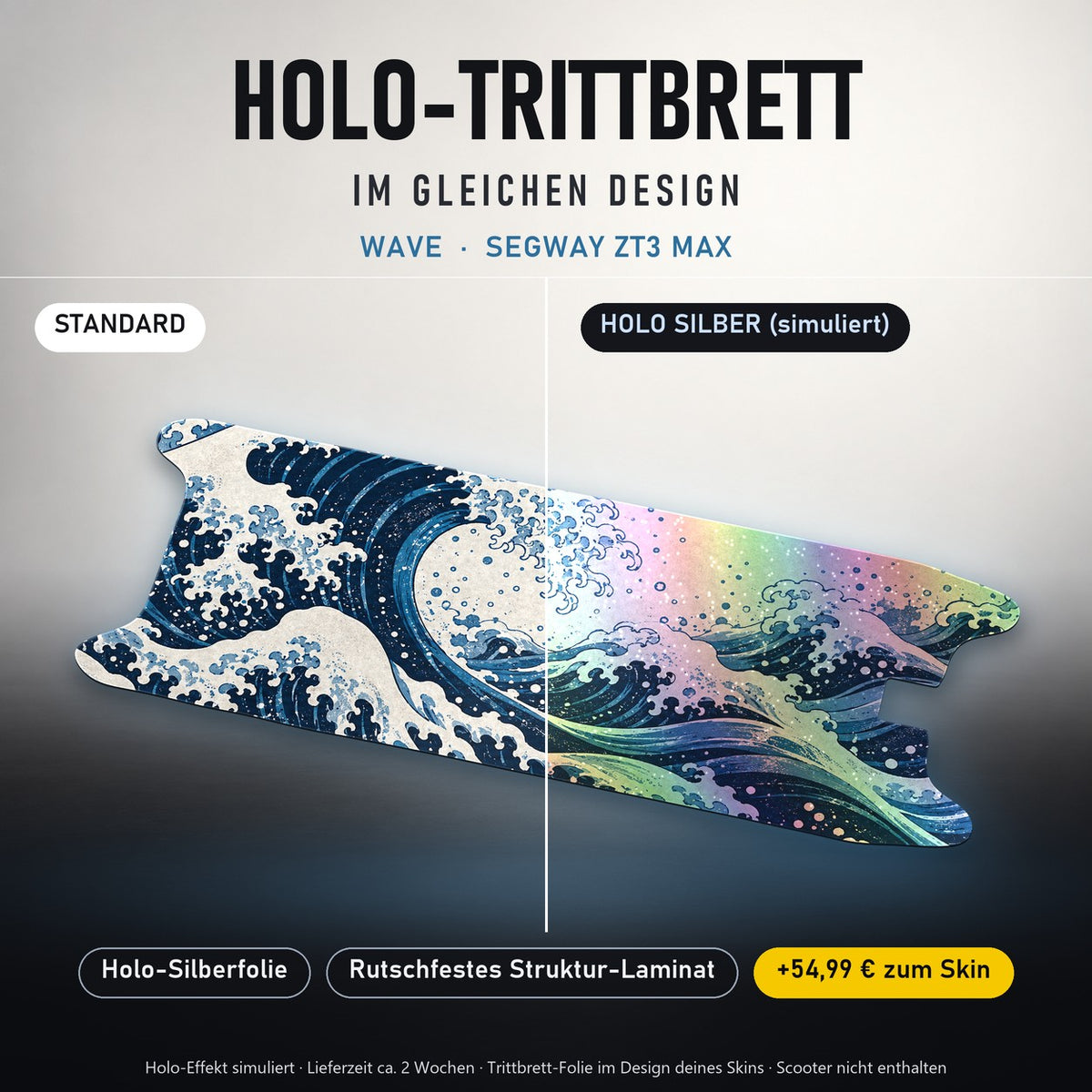 Holo-Trittbrett im gleichen Design – WAVE für SEGWAY ZT3 MAX, Holo-Effekt simuliert (+54,99 €)