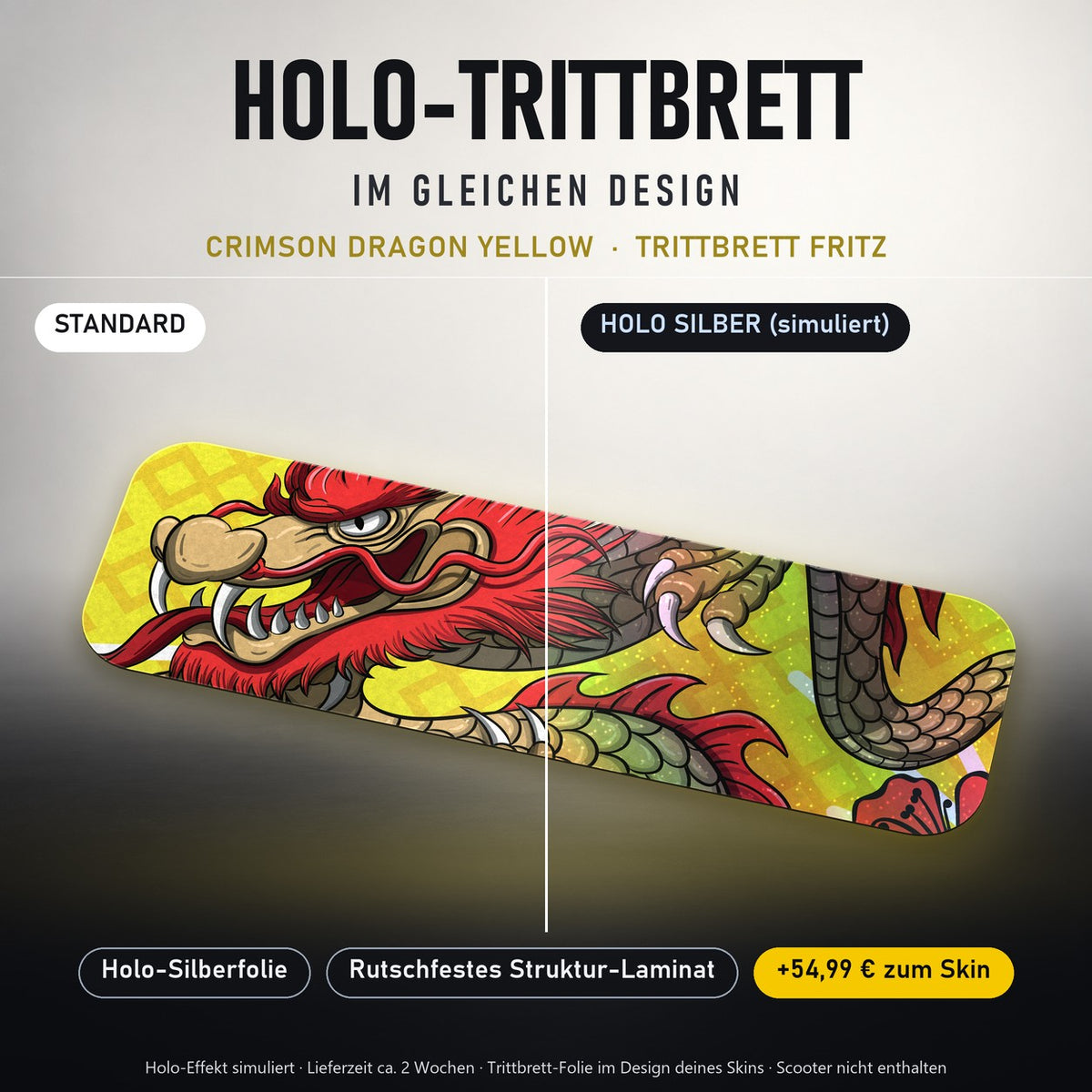 Holo-Trittbrett im gleichen Design – CRIMSON DRAGON YELLOW für TRITTBRETT FRITZ, Holo-Effekt simuliert (+54,99 €)