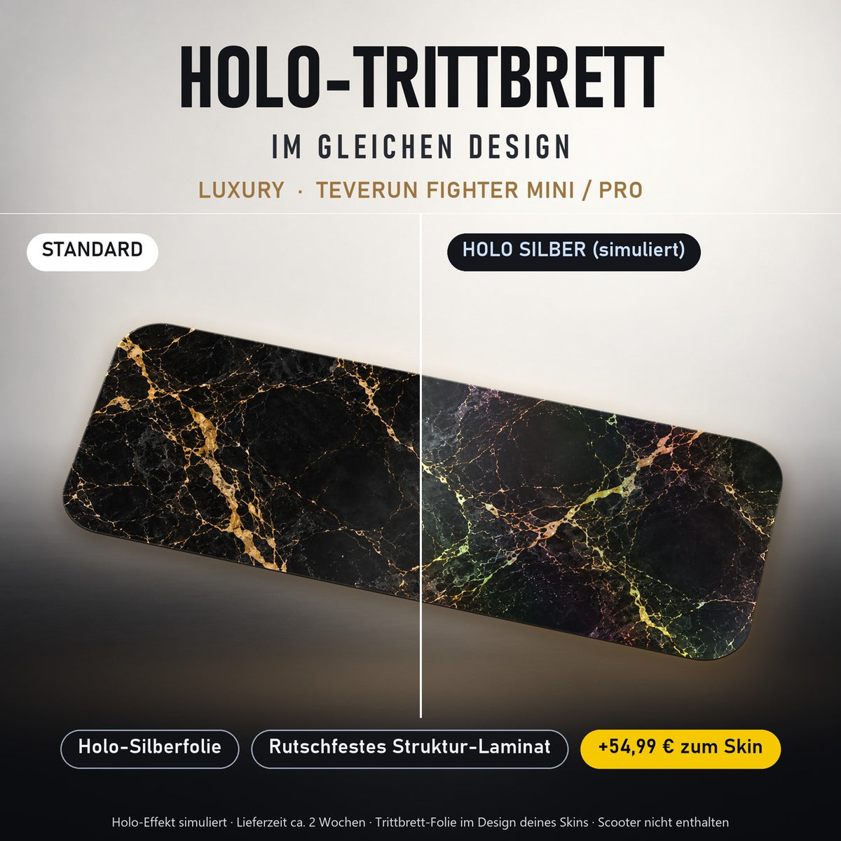 Holo-Trittbrett im gleichen Design – LUXURY für TEVERUN FIGHTER MINI / PRO, Holo-Effekt simuliert (+54,99 €)