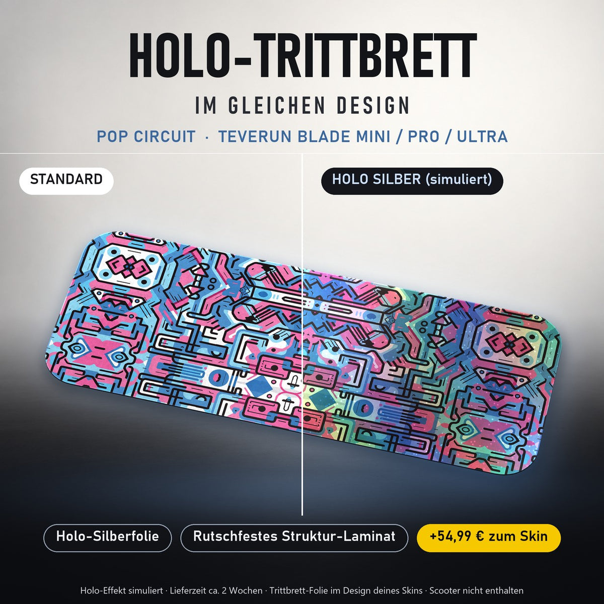 Holo-Trittbrett im gleichen Design – POP CIRCUIT für TEVERUN BLADE MINI / PRO / ULTRA, Holo-Effekt simuliert (+54,99 €)