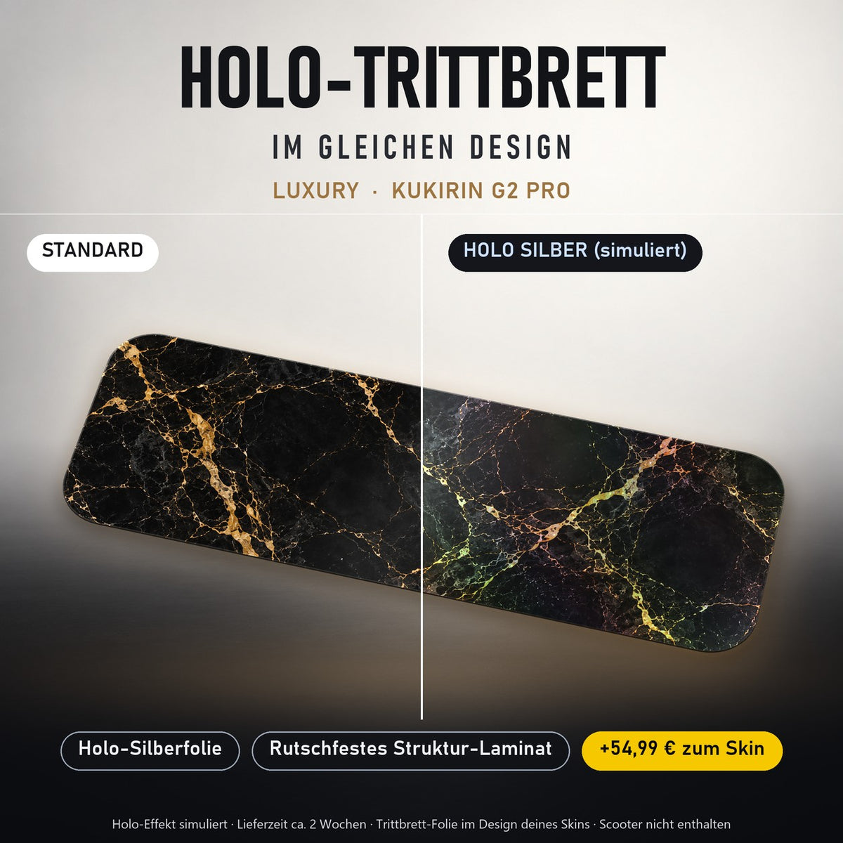 Holo-Trittbrett im gleichen Design – LUXURY für KUKIRIN G2 PRO, Holo-Effekt simuliert (+54,99 €)
