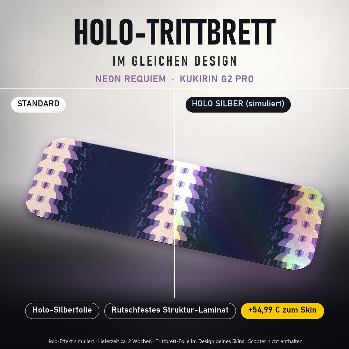 Holo-Trittbrett im gleichen Design – NEON REQUIEM für KUKIRIN G2 PRO, Holo-Effekt simuliert (+54,99 €)