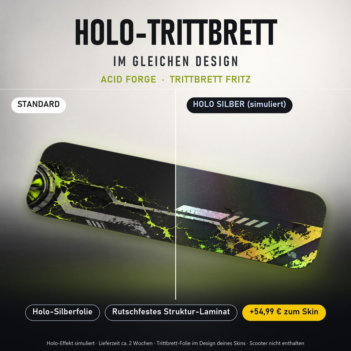 Holo-Trittbrett im gleichen Design – ACID FORGE für TRITTBRETT FRITZ, Holo-Effekt simuliert (+54,99 €)