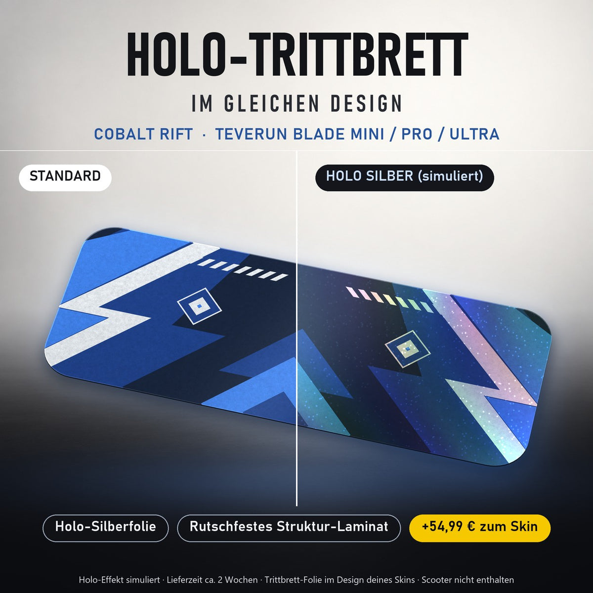 Holo-Trittbrett im gleichen Design – COBALT RIFT für TEVERUN BLADE MINI / PRO / ULTRA, Holo-Effekt simuliert (+54,99 €)