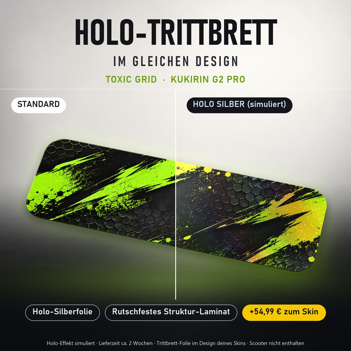 Holo-Trittbrett im gleichen Design – TOXIC GRID für KUKIRIN G2 PRO, Holo-Effekt simuliert (+54,99 €)